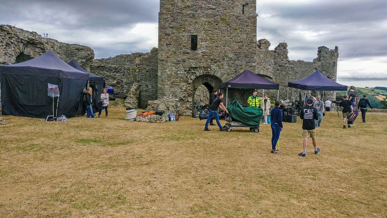 Filming at Llansteffan Castle